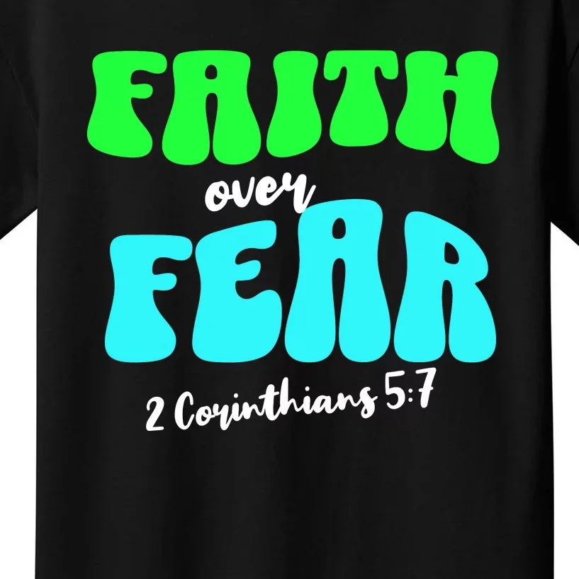 Faith Over Fear Christian Motivational Kids T-Shirt