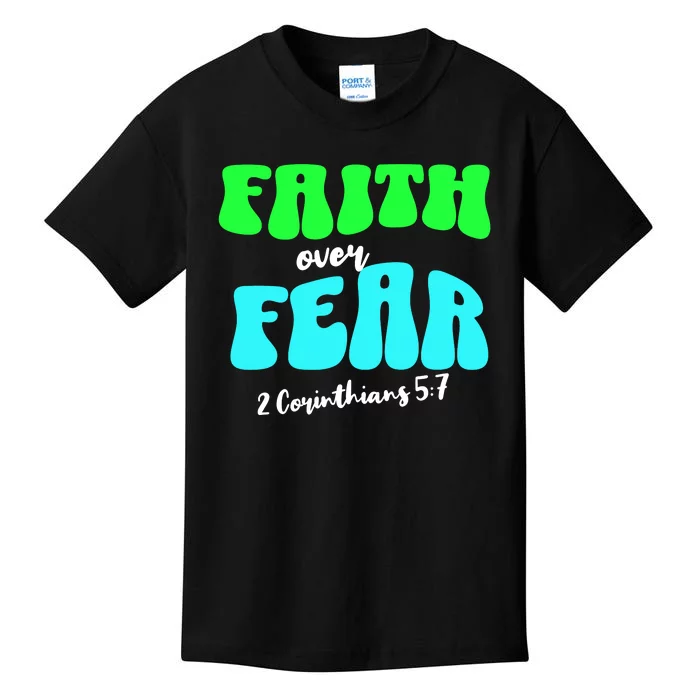 Faith Over Fear Christian Motivational Kids T-Shirt