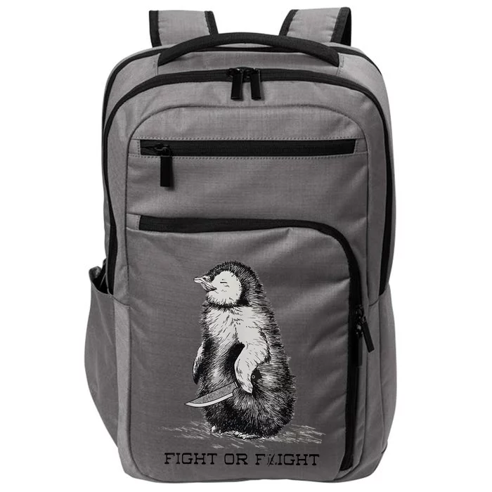 Fight Or Flight Funny Penguin Pun Meme Impact Tech Backpack