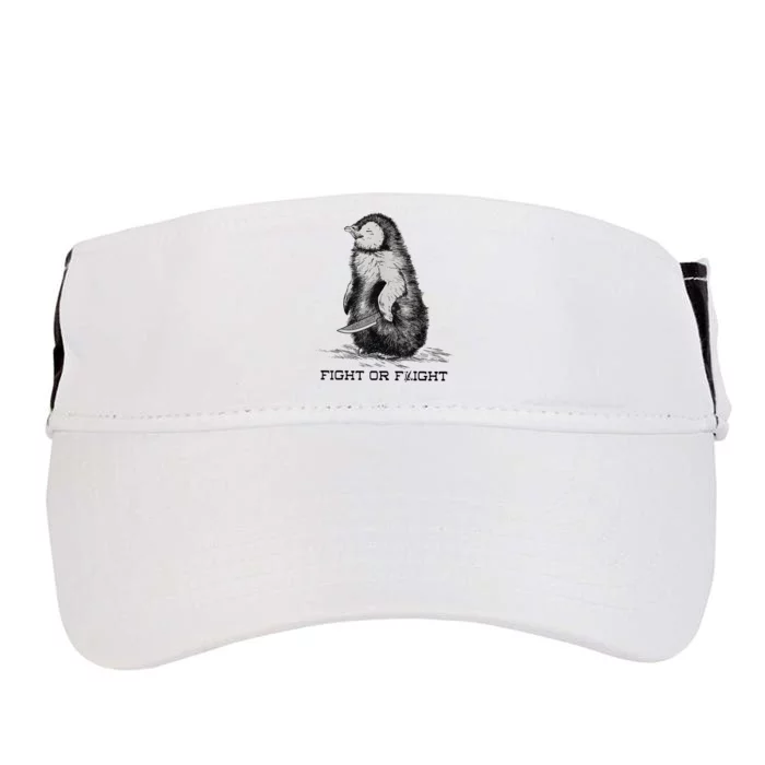 Fight Or Flight Funny Penguin Pun Meme Adult Drive Performance Visor