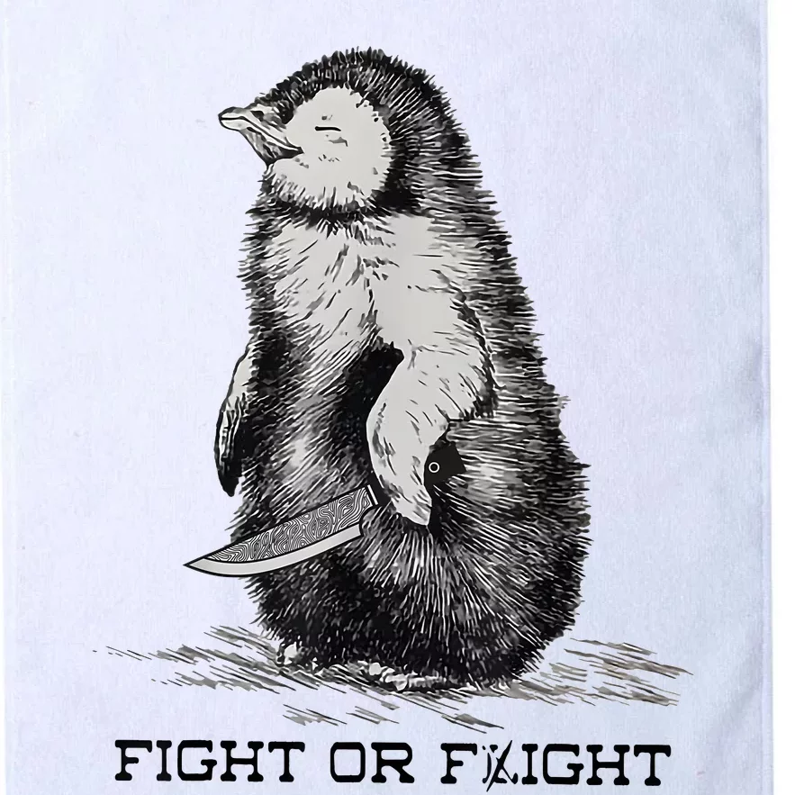 Fight Or Flight Funny Penguin Pun Meme Platinum Collection Golf Towel