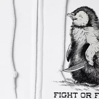 Fight Or Flight Funny Penguin Pun Meme Full Zip Hoodie