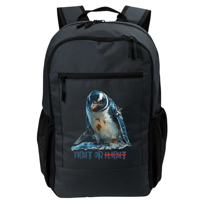 Fight Or Flight Funny Penguin Quote Daily Commute Backpack