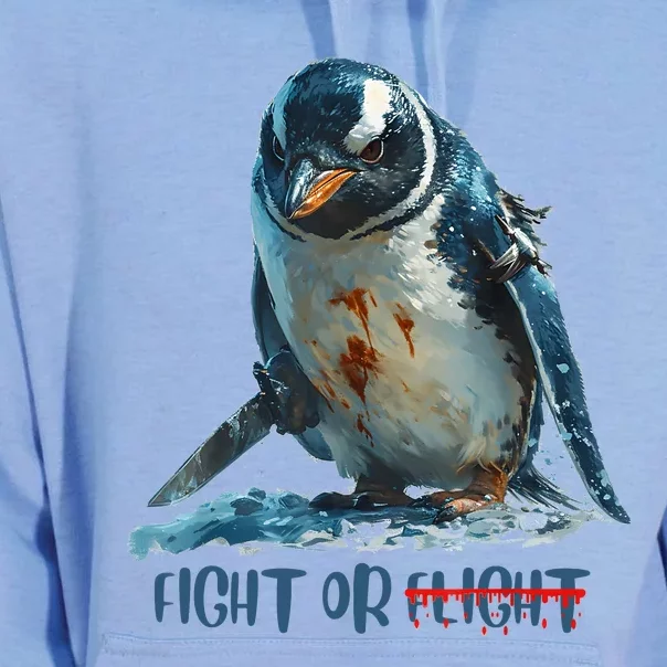 Fight Or Flight Funny Penguin Quote Unisex Surf Hoodie