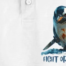 Fight Or Flight Funny Penguin Quote Dry Zone Grid Performance Polo