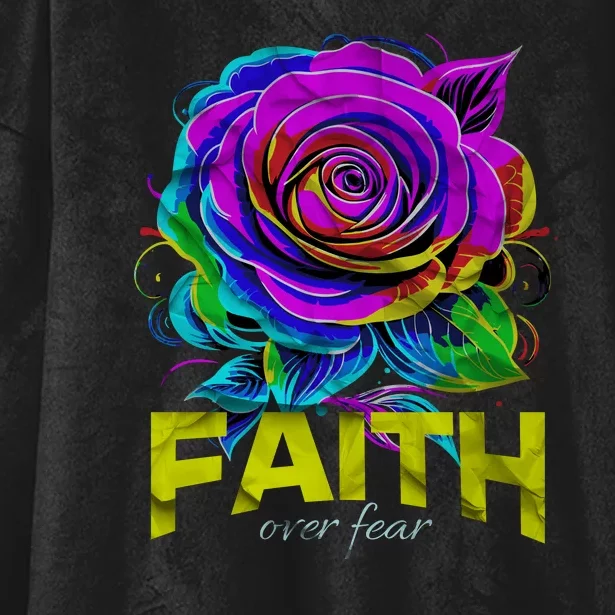 Faith Over Fear Christian Motivational Hooded Wearable Blanket