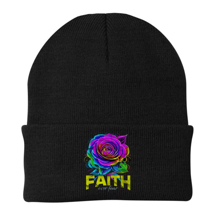 Faith Over Fear Christian Motivational Knit Cap Winter Beanie