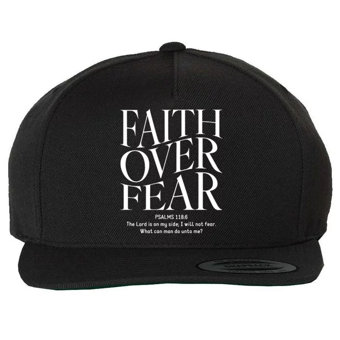 Faith Over Fear Christian Wool Snapback Cap