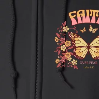 Faith Over Fear Christian Motivational Full Zip Hoodie