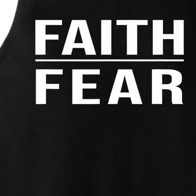 Faith Over Fear Christian For Faith Based Gift Ladies Tri-Blend Wicking Tank