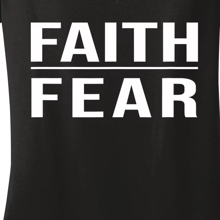 Faith Over Fear Christian For Faith Based Gift Women's V-Neck T-Shirt