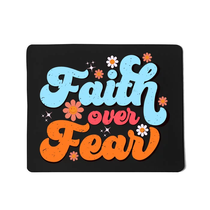 Faith Over Fear Floral Vintage Retro Mousepad