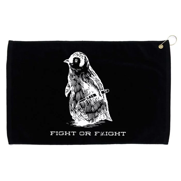 Fight or Flight Funny Penguin Pun Fight Or Flight Meme Grommeted Golf Towel