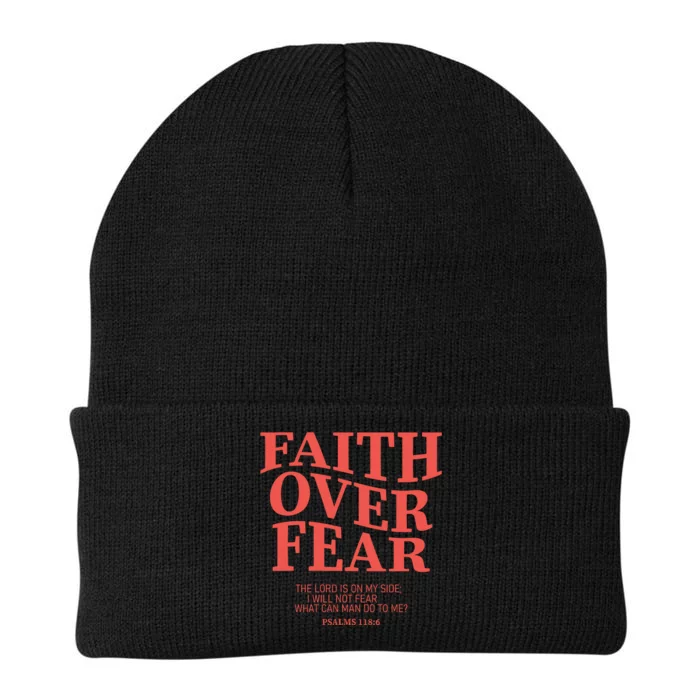 Faith Over Fear Christian Jesus Bible Verse Knit Cap Winter Beanie