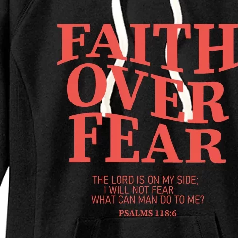 Faith Over Fear Christian Jesus Bible Verse Women's Fleece Hoodie