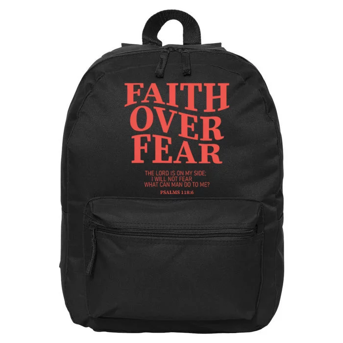 Faith Over Fear Christian Jesus Bible Verse 16 in Basic Backpack