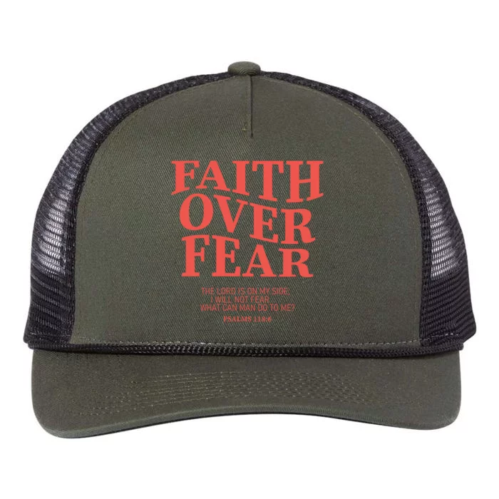 Faith Over Fear Christian Jesus Bible Verse Retro Rope Trucker Hat Cap