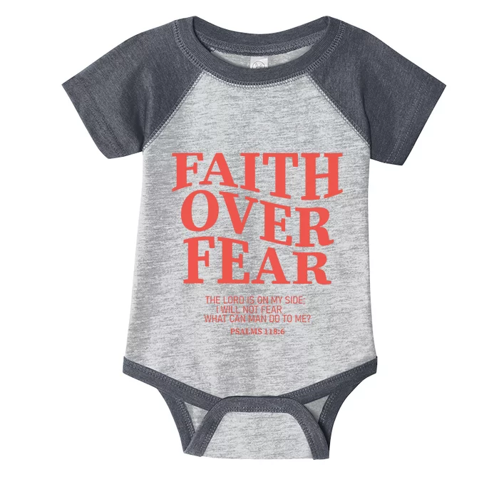 Faith Over Fear Christian Jesus Bible Verse Infant Baby Jersey Bodysuit