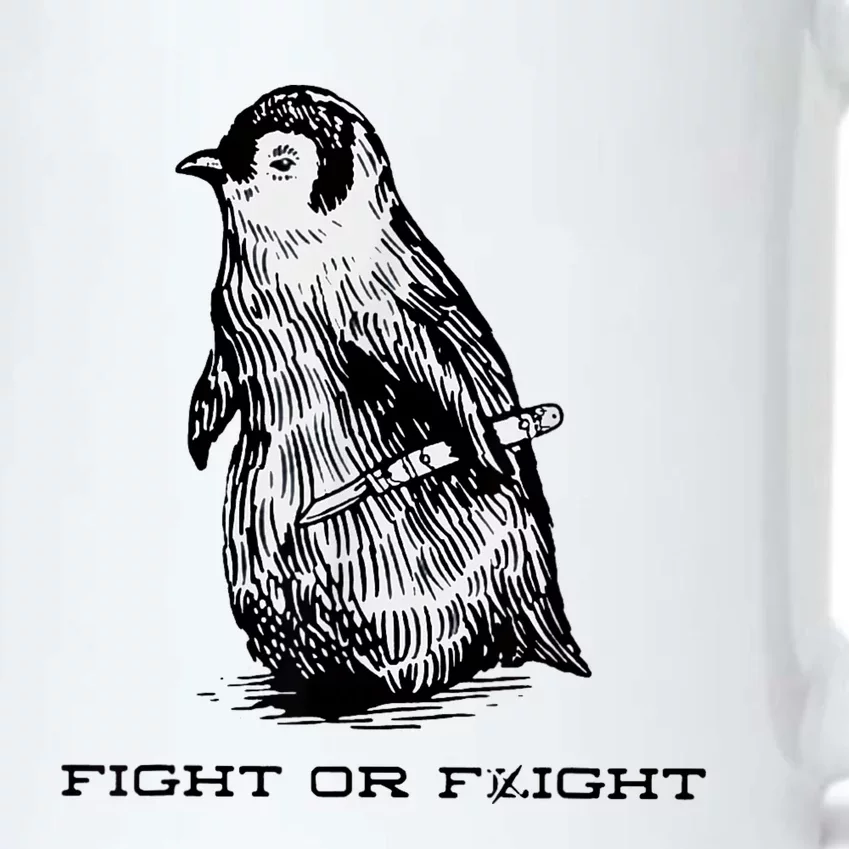 Fight Or Flight Funny Penguin Pun Fight Or Flight Meme Black Color Changing Mug