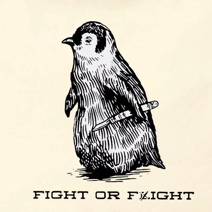 Fight Or Flight Funny Penguin Pun Fight Or Flight Meme Zip Tote Bag