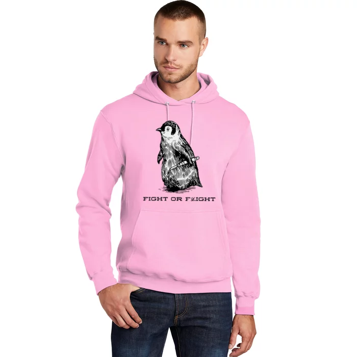 Fight Or Flight Funny Penguin Pun Fight Or Flight Meme Hoodie