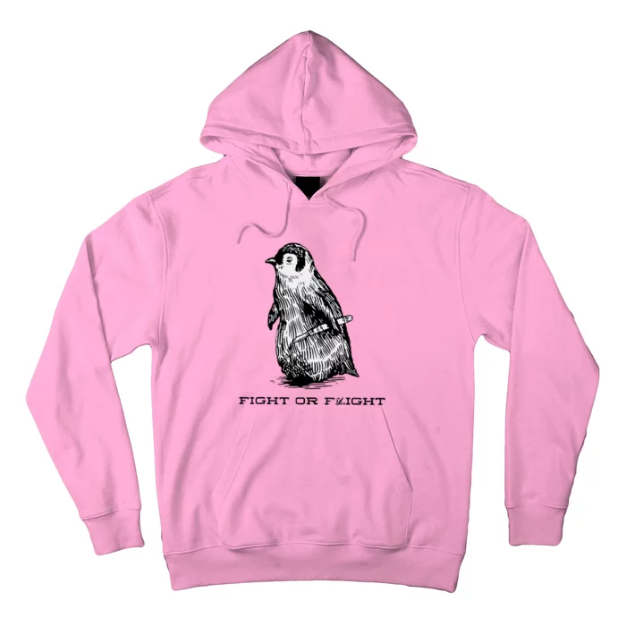 Fight Or Flight Funny Penguin Pun Fight Or Flight Meme Hoodie