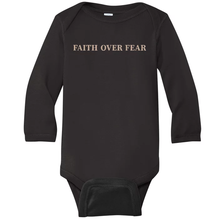 Faith Over Fear Christian Baby Long Sleeve Bodysuit