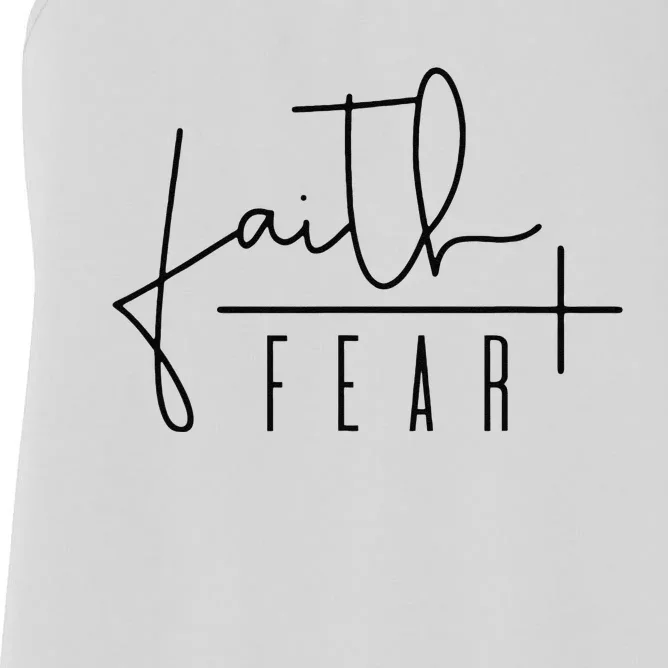 Faith Over Fear Jesus Religious Faith Christian Women's Racerback Tank