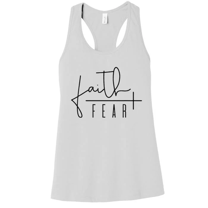 Faith Over Fear Jesus Religious Faith Christian Women's Racerback Tank