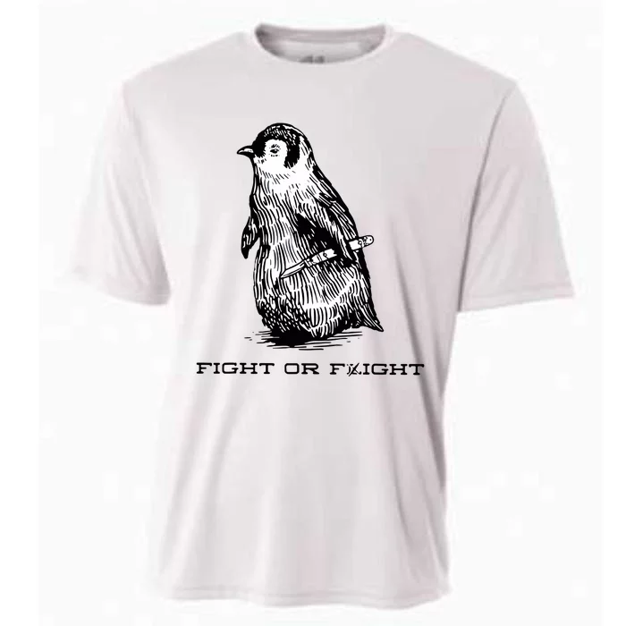 Fight Or Flight Funny Penguin Pun Fight Or Flight Meme Cooling Performance Crew T-Shirt