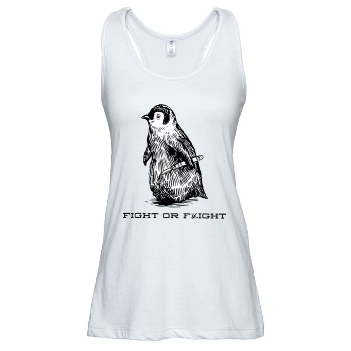 Fight Or Flight Funny Penguin Pun Fight Or Flight Meme Ladies Essential Flowy Tank