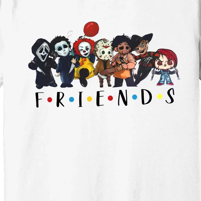 Friends Of Fall Vintage Scary Horror Movie Halloween Premium T-Shirt