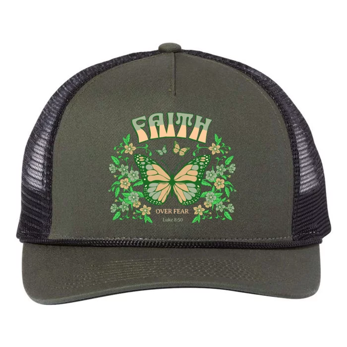 Faith Over Fear Christian Motivational Retro Rope Trucker Hat Cap