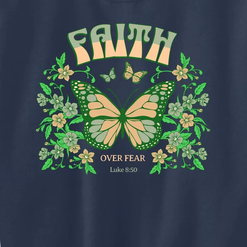 Faith Over Fear Christian Motivational Kids Sweatshirt