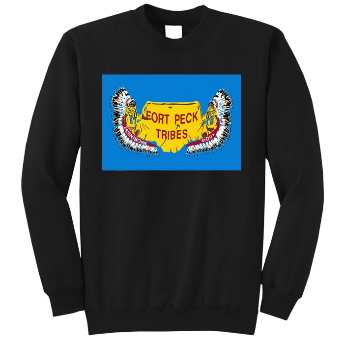 Flag Of Fort Peck Tribes Indian Reservation Tall Sweatshirt