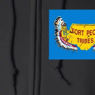 Flag Of Fort Peck Tribes Indian Reservation Full Zip Hoodie