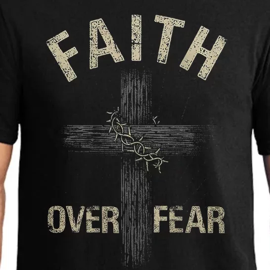 Faith Over Fears Christian Cross American Pajama Set