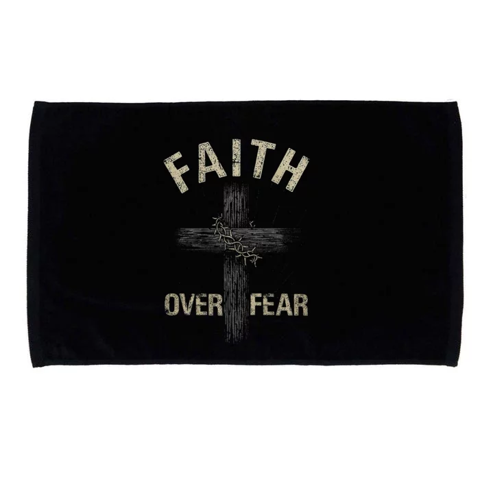 Faith Over Fears Christian Cross American Microfiber Hand Towel