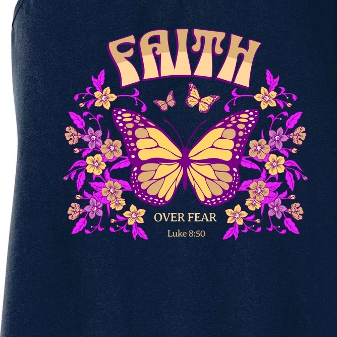 Faith Over Fear Christian Motivational Women's Racerback Tank