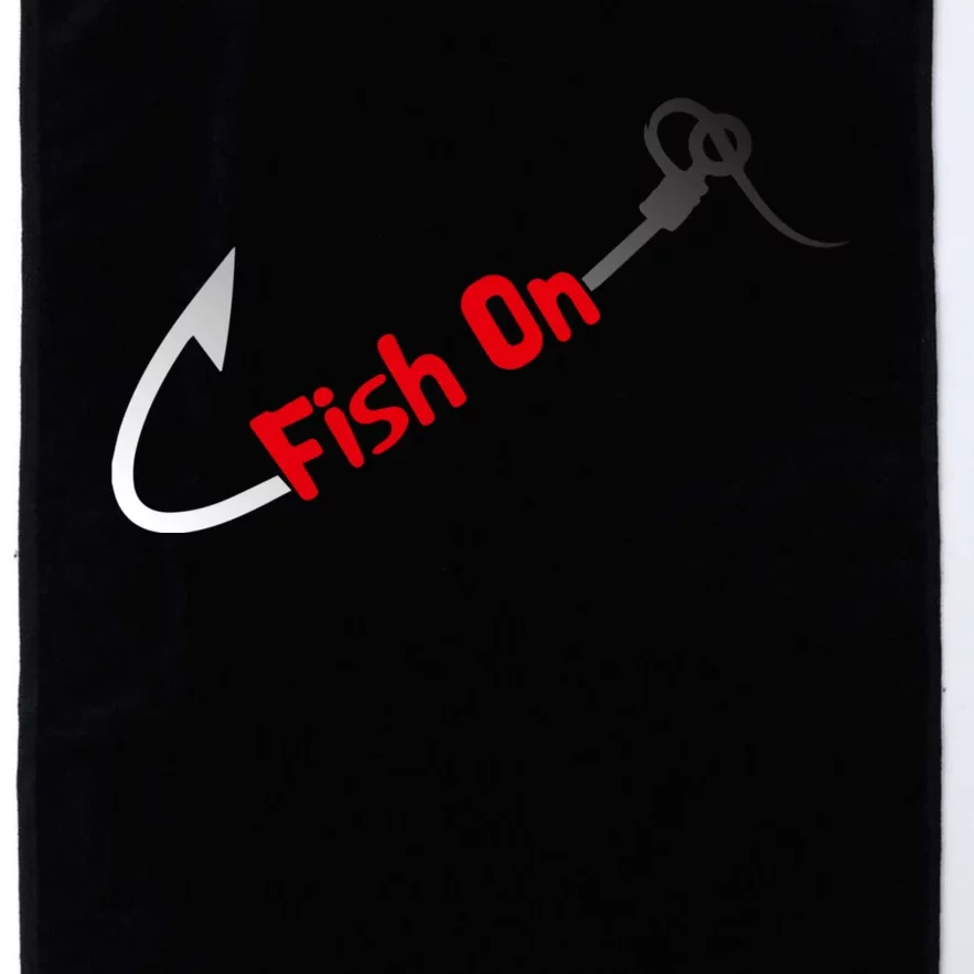 Fish On Fisherman Bass Fish Fishing Hook Joke Funny Quote Platinum Collection Golf Towel