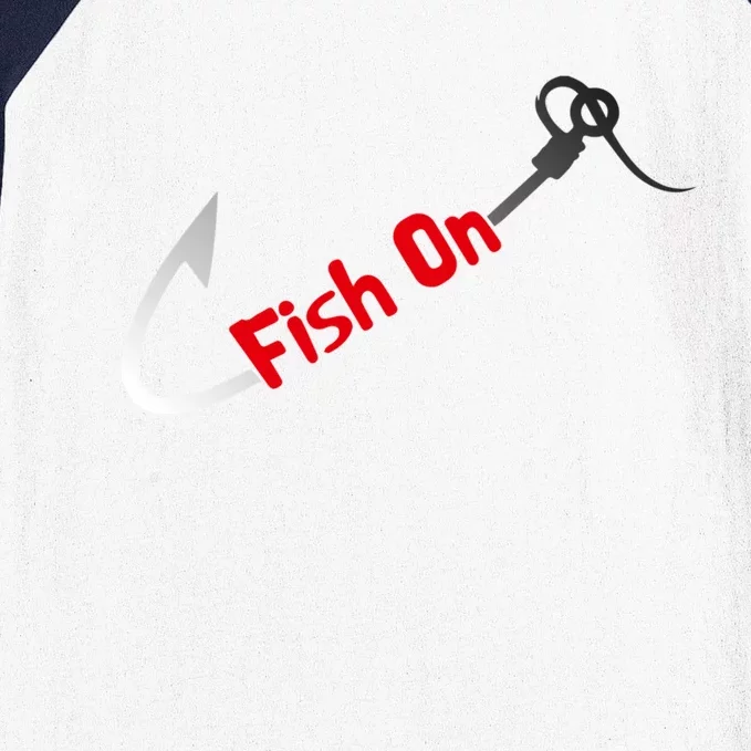 Fish On Fisherman Bass Fish Fishing Hook Joke Funny Quote Baseball Sleeve Shirt