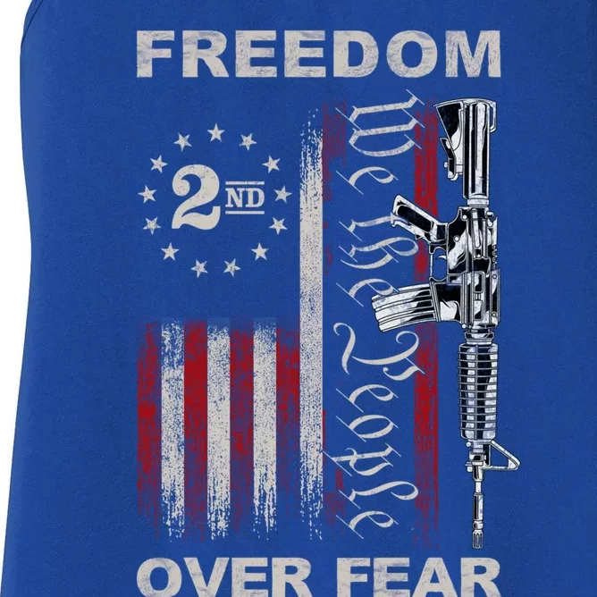 Freedom Over Fear 2nd Adt Patriotic Progun Gift Women's Racerback Tank