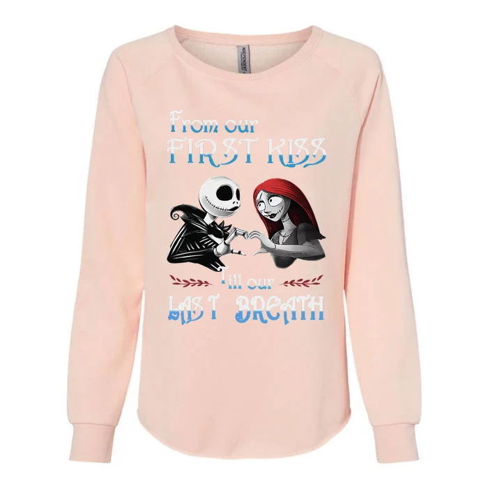 From Our First Kiss To Our Last Breath Ghost Bride Womens California Wash Sweatshirt