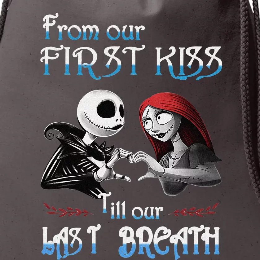 From Our First Kiss To Our Last Breath Ghost Bride Drawstring Bag