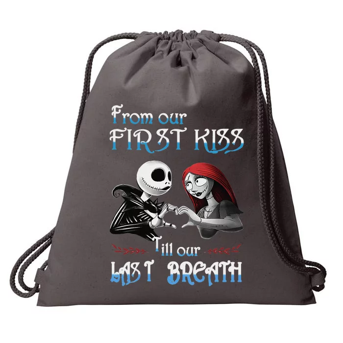 From Our First Kiss To Our Last Breath Ghost Bride Drawstring Bag