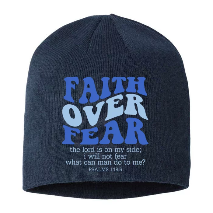 Faith Over Fear The Lord Is On My Side Psalms 118:6 Jesus Christ Christian 8 1/2in Sustainable Knit Beanie