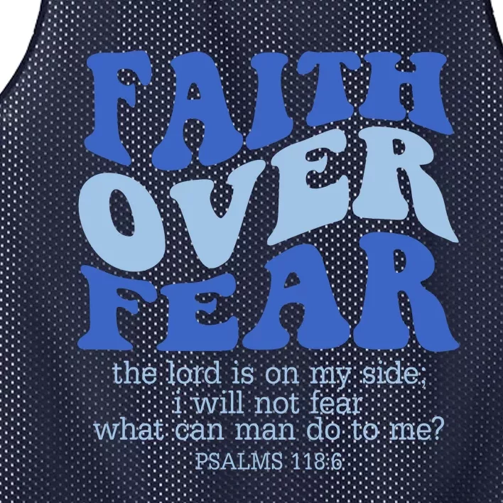 Faith Over Fear The Lord Is On My Side Psalms 118:6 Jesus Christ Christian Mesh Reversible Basketball Jersey Tank