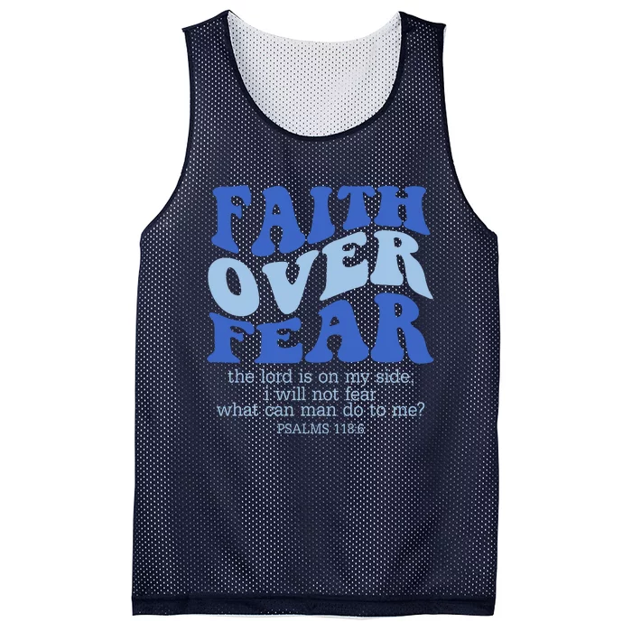 Faith Over Fear The Lord Is On My Side Psalms 118:6 Jesus Christ Christian Mesh Reversible Basketball Jersey Tank