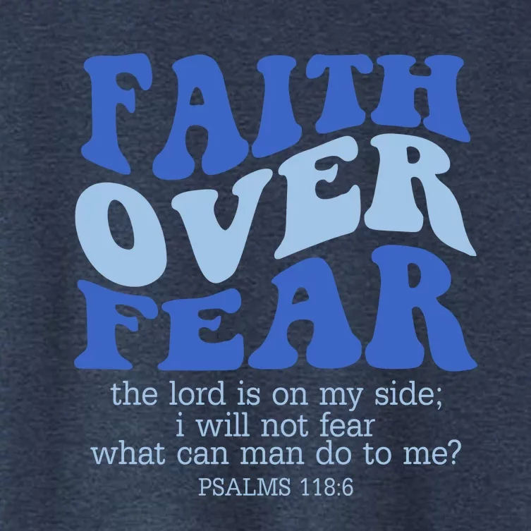 Faith Over Fear The Lord Is On My Side Psalms 118:6 Jesus Christ Christian Women's Crop Top Tee