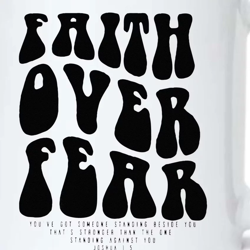 Faith Over Fear Bible Verse Aesthetic Christian Black Color Changing Mug